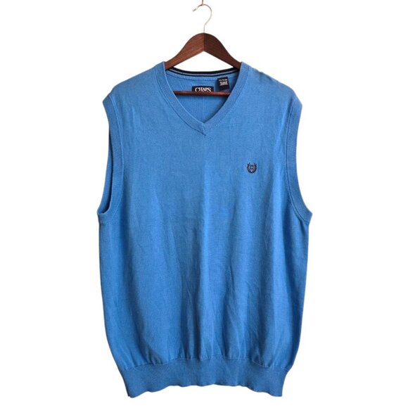 Chaps Blue Sleeveless Knit Pull Over Sweater Vest Sz XL - Picture 1 of 8